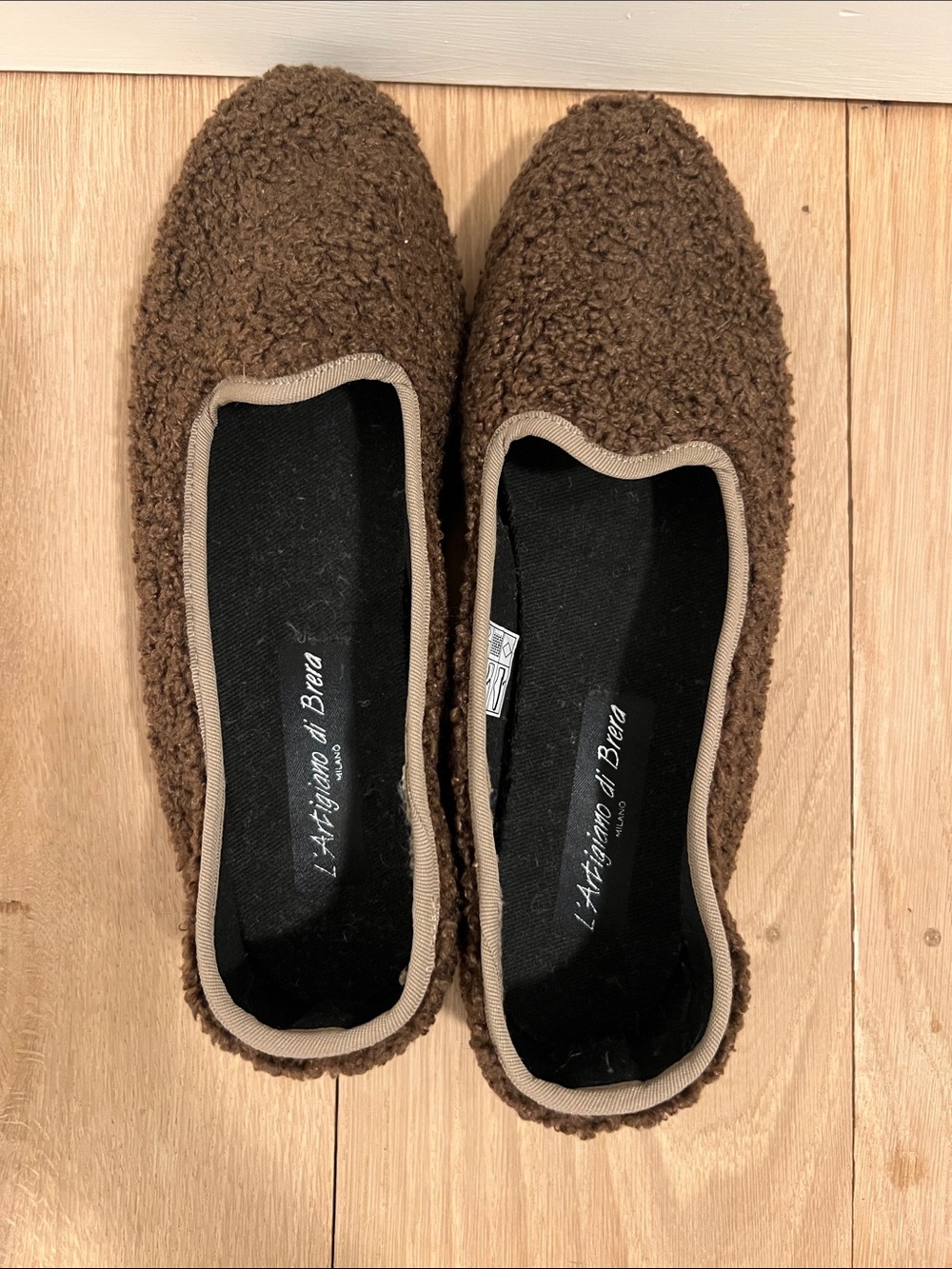 Italian Handmade Brown Sherpa Slip-On Friulians